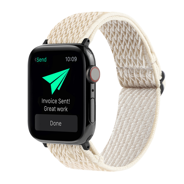 Stretchy Wave Pattern Nylon Bands Compatible With Apple Watch 7 6 5 4 3 2 1 Adjustable Braided Sport  Elastics Women Men Strap