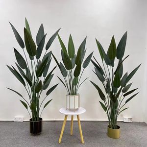 160CM Moderne Oiseau Paradis Plante Artificielle Fleurs Arbre Feuilles Durable En Fiber De Verre PE Live Grass Bureaux En Plein Air Hôtels - Product Image 2