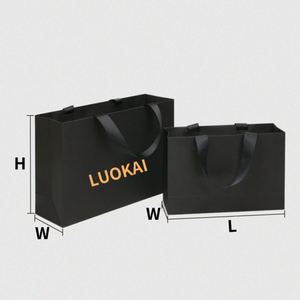 Sac Cadeau Luxe Euro Tote en Papier Personnalisé avec Logo, Ruban et Poignée en Matériau Kraft pour Boutique, Emballage Imprimé pour Vêtements et Articles d'Art - Product Image 5