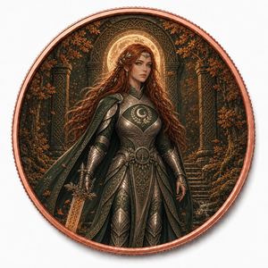 Moneda Coleccionable de Cobre Fino .999 de 1 Oz, <span class=keywords><strong>Guerrero</strong></span> Celta <span class=keywords><strong>del</strong></span> <span class=keywords><strong>Bosque</strong></span>, Retrato Personalizado de la Diosa de la Luna, Medallón Conmemorativo, Venta al Por Mayor - Product Image 3