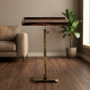 Mesa de Centro Moderna Hecha a Mano con Diseño Minimalista, Tapa de Metal, Estructura de Hierro Dorado, Muebles para Sala de Estar M.F. EXPORTACIONES INTERNACIONALES - Product Image 1