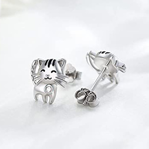 Orecchini a Perno a Forma di Gatto, Design Minimalista, Gioielli da Donna alla Moda, Regalo per Uso Quotidiano - Product Image 5