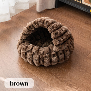 White Plush Pet <b>Bed</b> Memory Foam All Season Dog Cat Sleeping <b>Bed</b> Soft Cushion Comfortable <b>Nest</b> For Indoor Pets - Product Image 4