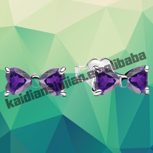 Ensemble de boucles d'oreilles et collier avec pendentif double cœur plaqué or et zircon, bijoux tendance pour femmes, cadeau d'anniversaire - Product Image 5