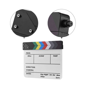 อะคริลิคพลาสติกกรรมการภาพยนตร์ Clapboard ตัดฉากการกระทำ Clapper คณะกรรมการกระดานชนวนด้วยไม้สี - Product Image 5