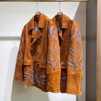 Blazer en cuir véritable pour femmes, style décontracté, respirant, broderie, veste pour femmes, vente en gros