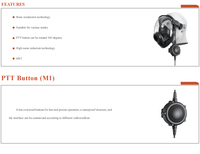Casque de communication à conduction osseuse avec bouton PTT, connectable à un talkie-walkie, communication d'urgence