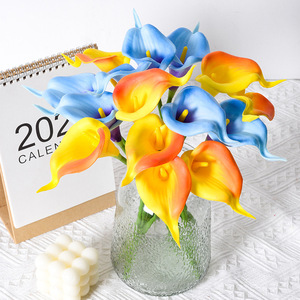 Lirio de Cala Artificial Late Elm, Rama Individual Multicolor, Decoración de Escritorio para el Hogar, Accesorios de Fotografía para Bodas - Product Image 1