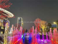 Fontaine d'eau sèche extérieure dynamique et colorée avec éclairage DMX et buses de pulvérisation