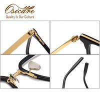 Montures de lunettes optiques de luxe rétro vintage en acétate, montures de lunettes de vue de créateur, montures optiques rétro en titane pour hommes