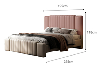 Ensemble de meubles de chambre à coucher de luxe en cuir, lit double king size, personnalisable, pratique, en promotion