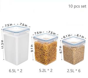 Contenedores de plástico herméticos para almacenamiento de alimentos, sin BPA, para cocina y despensa, 10 Uds. - Product Image 3