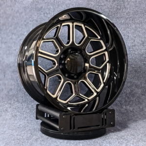 Jantes en alliage d'aluminium haute performance 22x12J 6x139.7 Noir brillant Multi-rayons Design H pour Pick-up et SUV Toyota/Prado - Product Image 1