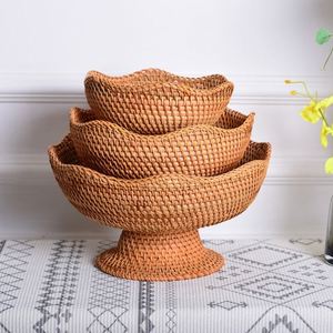 Nhỏ Giỏ dây rơm rượu vang hoa nồi wicker bánh mì lớn màu trắng cá lớn mía lớn naan mở dệt túi trẻ em hộp cản trở 5 trong tre - Product Image 5