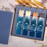 Marque-page en bois massif et résine sur le thème de l'océan estival, cadeau créatif pour les amateurs de livres, commande en gros