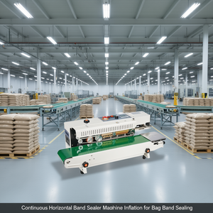Machine de scellage à bande horizontale continue 12m/min, thermoscellage électrique pour sceller les sacs - Product Image 2