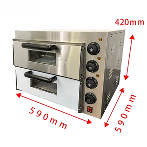 Horno de Encimera de Doble Cubierta de Acero Inoxidable Comercial Más Vendido para Hornear <span class=keywords><strong>Pizza</strong></span>, Pan y Pasteles en Restaurantes y Cocinas - Product Image 3