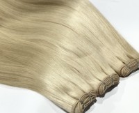 Fournisseur fiable de mèches de cheveux blonds, double trame, cuticules alignées, intactes, cheveux humains vierges russes Remy, tissage de cheveux raides