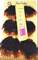 Lot de Cheveux Durables 6 Pièces en Un 10"12"14" 200 Grammes Tissages en Cheveux Humains Bouclés en Spirale Teints par Immersion