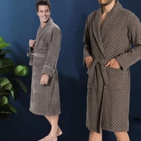 Peignoir Jacquard Gaufré Personnalisé 100% Coton pour Adultes Spa Hôtel Peignoir
