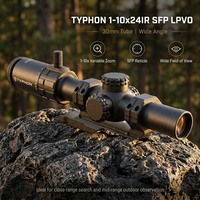 Lunette de visée TYPHON 1-10X24 SFP LPVO |   Lunette de visée tactique d'extérieur en verre ED à faible dispersion, résistante à l'eau et aux chocs