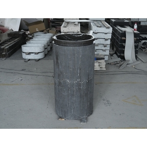 Lavabo a Colonna Rotondo Scanalato in Marmo Nero Marquina SH STONE, Lavandino Moderno Lucidato Ecologico per <span class=keywords><strong>Bagno</strong></span> - Product Image 1