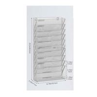 Organisateur mural de classeurs à 10 niveaux en maille avec plateau plat, porte-documents mural, organisateur de courrier, étagère de bureau pour magazines et papiers