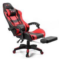 Fauteuil de jeu ergonomique en cuir pour PC, ordinateur bon marché, qualité personnalisée, avec repose-pieds, noir