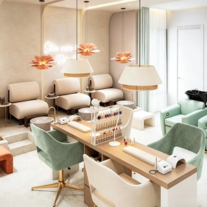 Nail Salon Station Spa Beauty Salon Furniture Full Store Customized Hair Salon Interior Design Barber Shop Decoration Renovation - Product Image 4