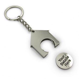 Porte-clés à pièces de monnaie, conception personnalisée 2D, en métal, Euro, chariot de supermarché, serrure de caddie 2x2 - Product Image 3