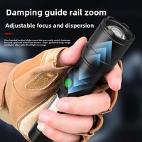 Nouvelle lampe torche COB portable rechargeable à LED blanche en alliage d'aluminium à haut lumen, portée du faisceau 200-500 m, optique