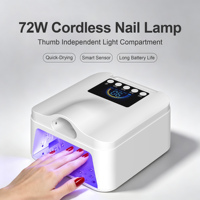 Lampe à ongles UV/LED sans fil à double zone NLS21 72W, sécheuse à ongles en gel rechargeable avec batterie 13200mAh pour salon de manucure et usage domestique