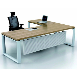 Greatway โต๊ะทำงานผู้จัดการโมเดิร์น,โต๊ะสำนักงานดีไซน์ใหม่พร้อมล้อสีขาวพื้นผิวโลหะบรรจุแบบแปลกใหม่สำหรับสำนักงาน - Product Image 1