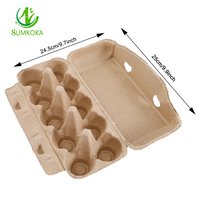 Plateau à œufs en pulpe de papier moulé SUMKOKA 9*9*9,7 pouces, 10 alvéoles, écologique, compostable, jetable