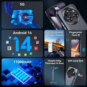 สมาร์ทโฟน WP35 5G รุ่นใหม่แกะกล่อง ของแท้ ทนทาน ขนาด 6.6 นิ้ว ระบบปฏิบัติการ Android 14 แบตเตอรี่ 11000mAh หน่วยความจำ 24GB+256GB รุ่น 64 NFC - Product Image 4