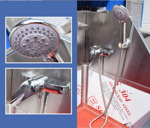 Estación de lavado de <span class=keywords><strong>perros</strong></span> de tamaño personalizado de fábrica, grifo con rampa, alta calidad, acero inoxidable 304, gran lujo, interior, bañeras para mascotas - Product Image 6