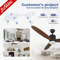Ventilador de Techo Inteligente 1stshine de 52 Pulgadas con Luz LED, Control por Wifi y Voz, Eficiente, Garantía de Calidad, Venta al Por Mayor