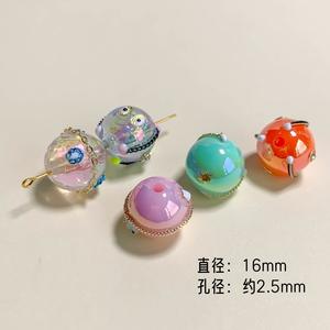 Peint à la main bricolage téléphone portable Bracelet chaîne accessoires crème poli trou droit Lucite perles crème chaîne perles en vrac - Product Image 6