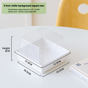 JL-118 3 inch Bánh hộp nâng cao chống sương mù vật nuôi rõ ràng nắp dưới Kraft hộp nhựa bánh rán món tráng miệng tàu sân bay lấy đi container - Product Image 6