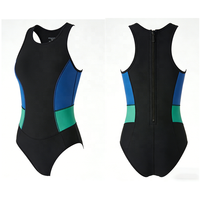 Wetsuit Bikini Freediving DIVESTAR Custom Logo Wanita Tanpa Lengan 2mm Neoprene Plus Size Bernapas dengan Resleting Belakang Tahan Air