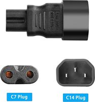 Prise IEC 320 C14 vers prise C7 adaptateur de connecteur de convertisseur de courant alternatif