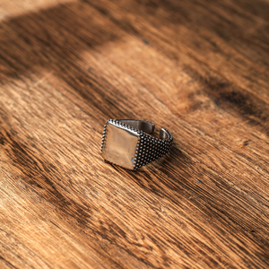 Perhiasan cincin pria minimalis Signet baja tahan karat cincin pria hadiah perhiasan logo khusus untuk suami - Product Image 2