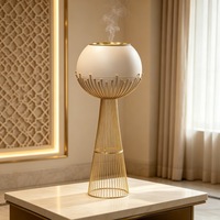 Brûleur à bakhoor oud sphérique en métal doré arabe JIN PENG 100 cm, sur pied, pour la décoration de la maison pendant le Ramadan