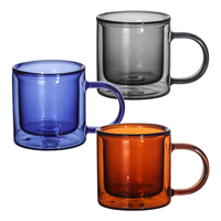 Vaso de Vidrio de Doble Pared Resistente al Calor, de Alta Calidad, con Tapa y Pajita Abatible, Apto para Lavavajillas y Microondas, para Alimentos