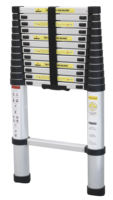 Échelle télescopique en aluminium colorée de 3,2 m de hauteur, 10 marches, pliable, combinaison d'échafaudage avec capacité de 300 livres pour une utilisation hôtelière