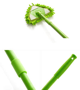 Mopa de pared antipolvo de microfibra de 360 grados con poste de acero extensible Eliminación de polvo Almohadilla triangular de vidrio <span class=keywords><strong>para</strong></span> pared y techo - Product Image 4
