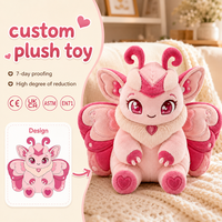 Lindo Peluche de Mariposa con Forma de Corazón, Muñeco de Peluche Suave, Juguete de Animación, Figura de Peluche Personalizada OEM con Logotipo de Marca
