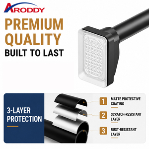 ARODDY Tringle à rideaux robuste en acier au carbone de 32 mm, brevetée, 29,5-43,3 pouces, sans perçage, anti-flexion, pour usage intensif, fournie par OEM - Product Image 2