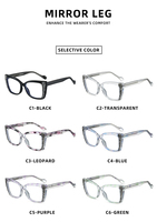 Montures de lunettes carrées de couleurs mélangées à la mode personnalisation en gros vente chaude lunettes à monture carrée couleur transparente