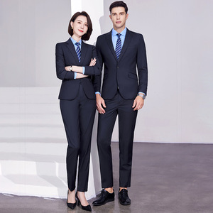 Unisex Suit Set Slim Fit Single Button Acetate Fiber Formal Workwear For Hotel Office 4S Store Uniforms - Product Image 3